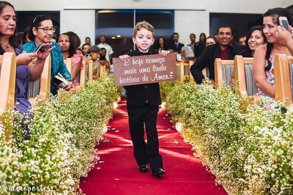Placa Casamento para Daminha - Pajem em mdf Rústico