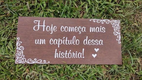 Placa para Casamento Estilo Rústico
