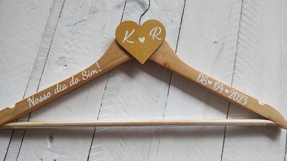 Cabide dos Noivos Personalizado Coração