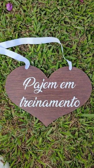 Plaquinha Casamento Pajem em Treinamento mdf Rústico