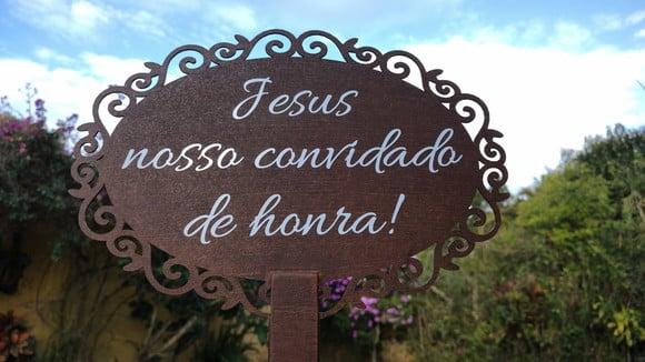 Placa Daminha Pajem Jesus Nosso Convidado de Honra mdf