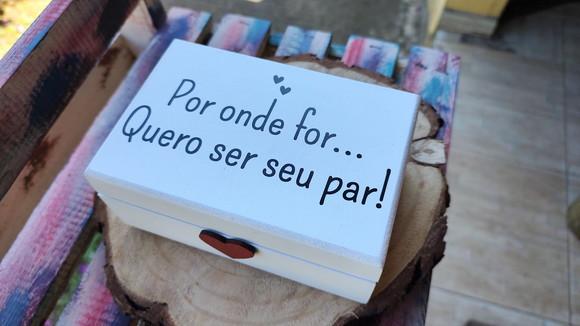 Porta Alianças Branco Por Onde For Quero Ser Seu Par