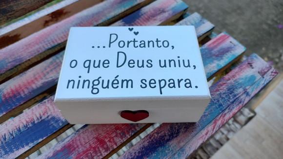 Porta Alianças Branco Portanto o Que Deus Uniu