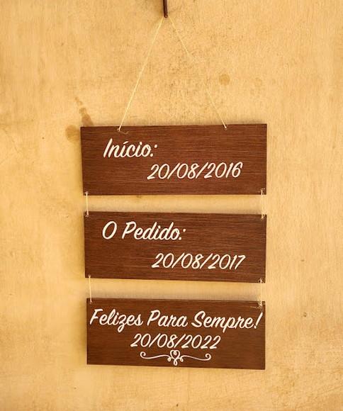 3 Placas Indicativas Casamento Felizes para Sempre