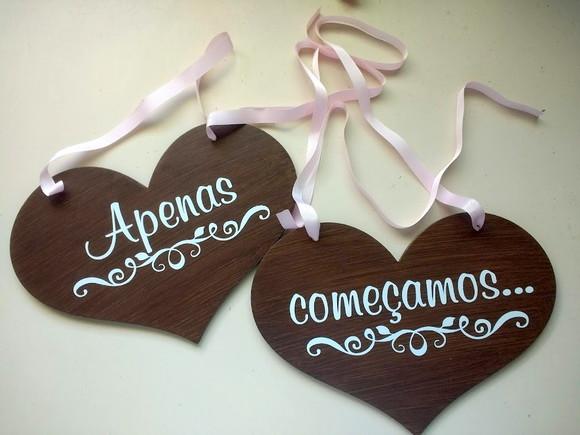 Placa para Cadeira dos Noivos - Apenas Começamos