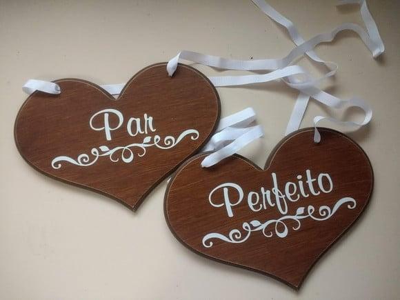 Placa para Cadeira dos Noivos - Par Perfeito