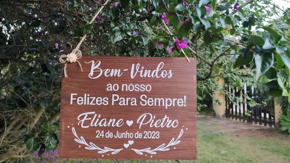 Placa Bem Vindos ao Casamento em mdf