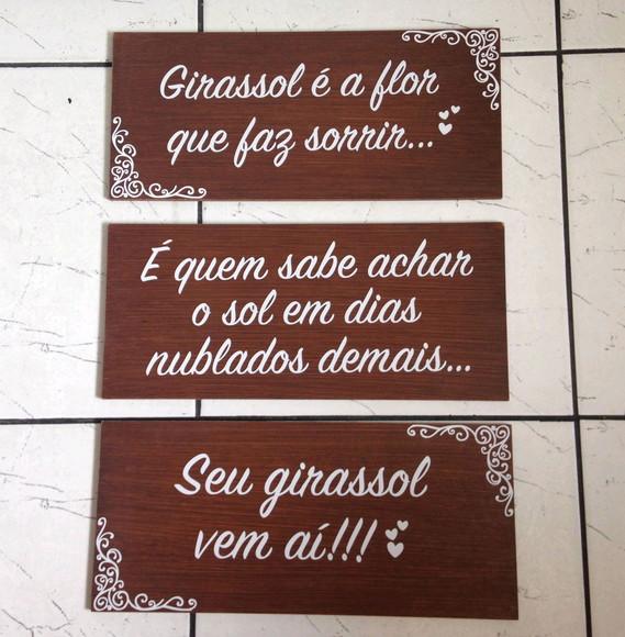 Placa Daminha-pajem Girassol É a Flor Que Faz Sorrir
