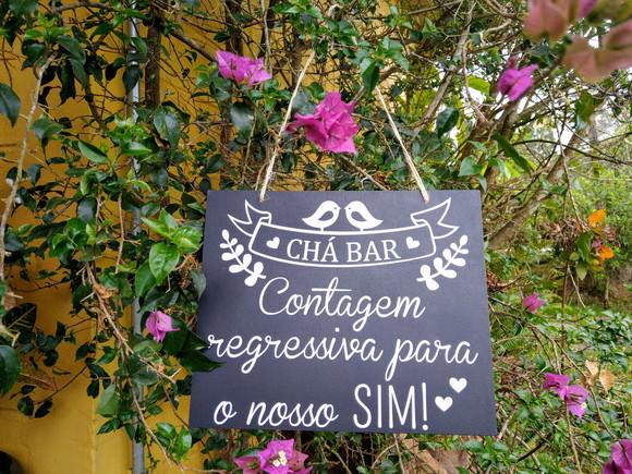 Placa para Chá Bar Contagem Regressiva em mdf