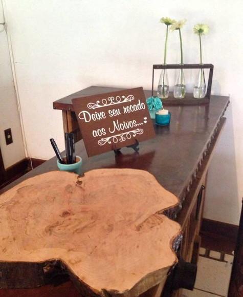 Plaquinha para Casamento Recado aos Noivos