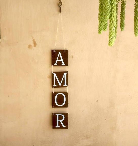 Plaquinhas para Casamento Amor com Cordinha