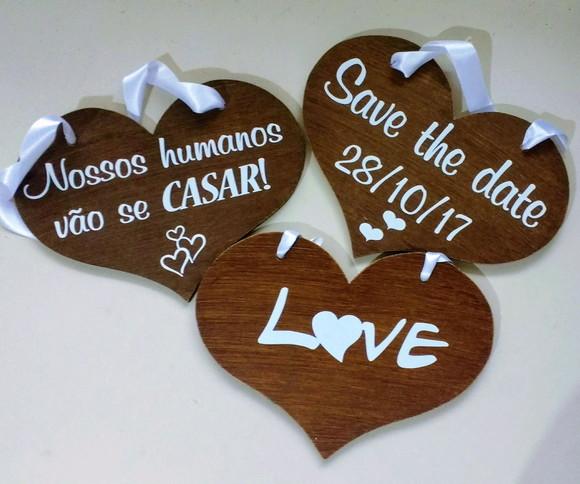 Placas para Save The Date Rústica para 3 Pets