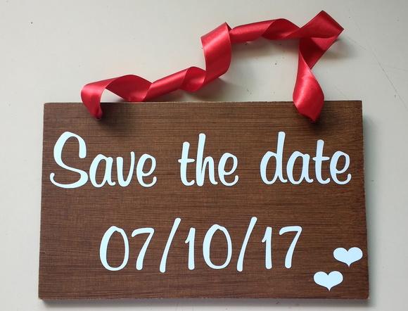 Placa Save the Date p/ 1 PET Rústica