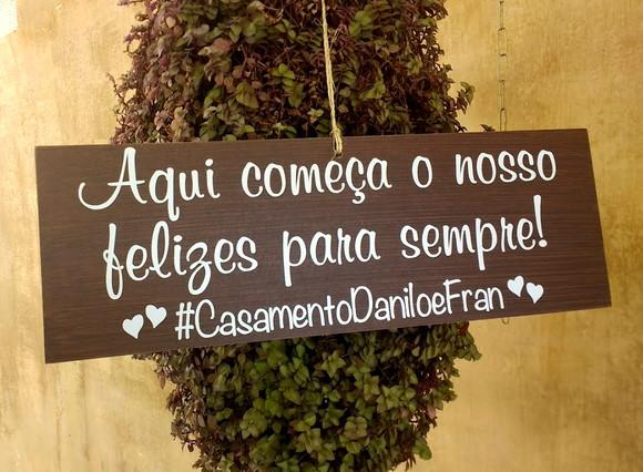 Placa decoração de casamento em mdf estilo rústico