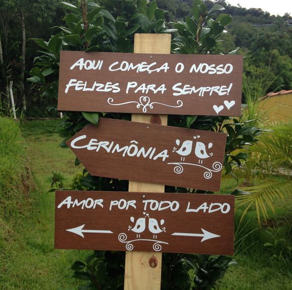 3 Placas Indicativas Para Casamento