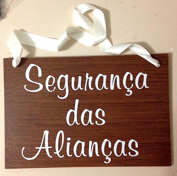 Placa Pajem Segurança das Alianças com Fita
