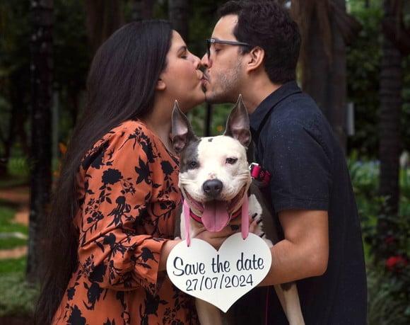 Placa Save The Date para 1 Pet Branca