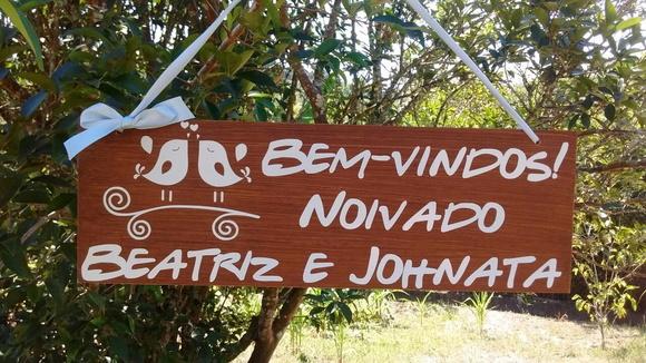 Placa Indicativa Bem Vindos ao Noivado I