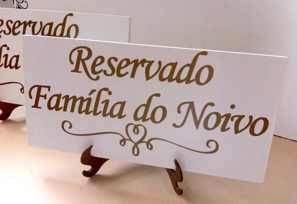 Placa Reserva de Mesa em mdf