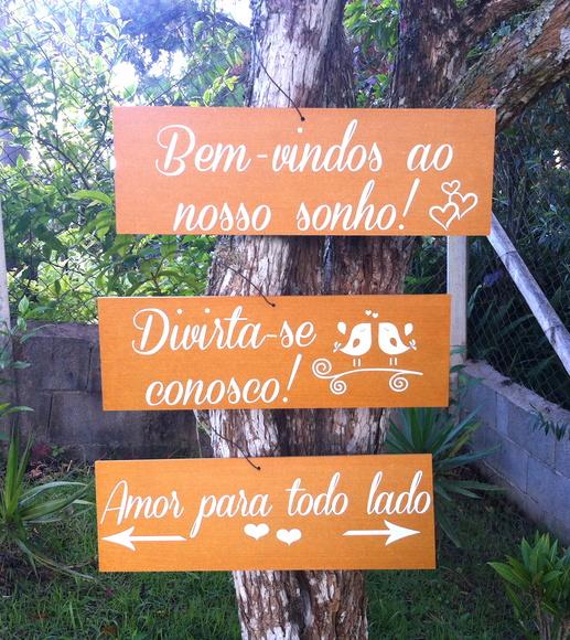 3 Placas Indicativas para Casamento