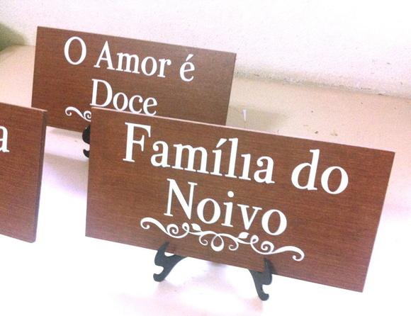 Placa Reserva de Mesa Rústico em mdf