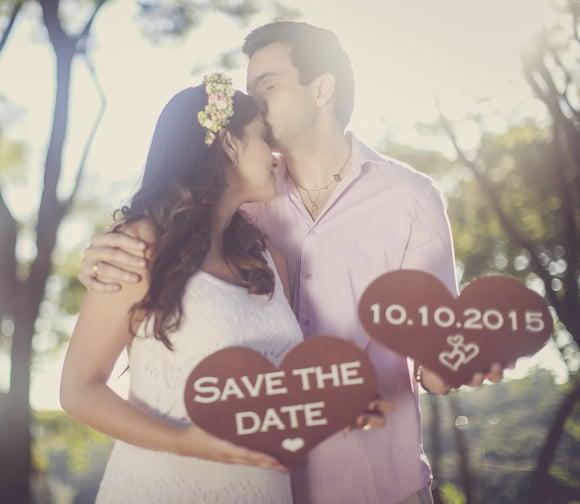 Placa para Save The Date em mdf Rustico