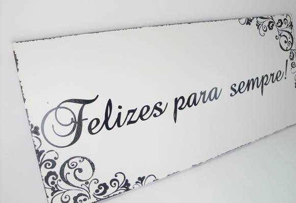 Placa para Casamento Felizes para Sempre