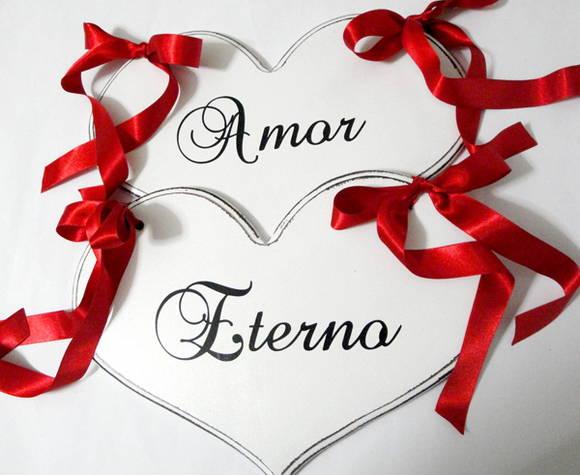 Placa para Cadeira dos Noivos Amor Eterno