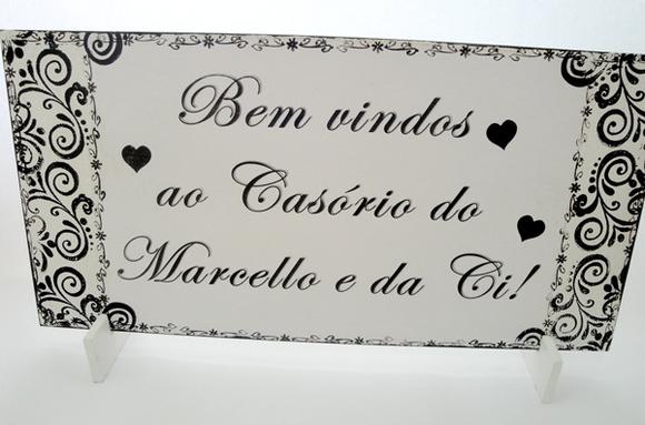 Placa para Recepção de Casamento