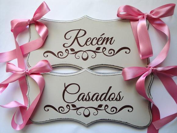Placa para Cadeira dos Noivos Juntos para Sempre Ret.
