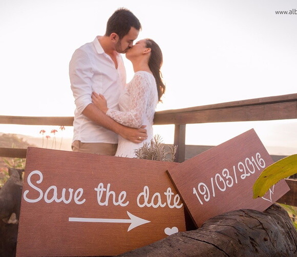 Placa para Save The Date Estilo Rústico