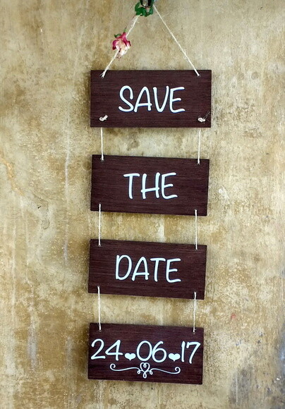 Placa para Save The Date Rústico