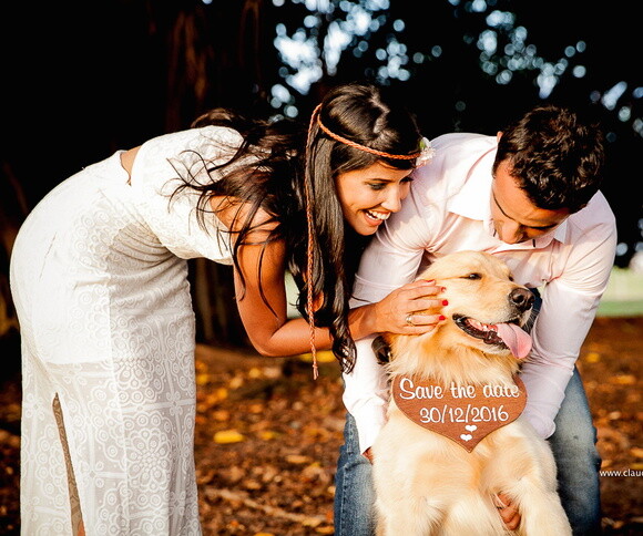 Placa Ensaio para 1 Pet Meus Pais Vão se Casar
