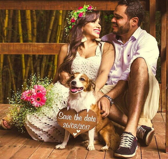 Placa Save The Date p/ 1 Pet Rústica