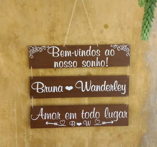 3 Placas Indicativas com Sisal