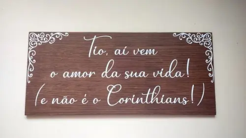 Placa Daminha-pajem Aí Vem o Amor Mas Não É Time