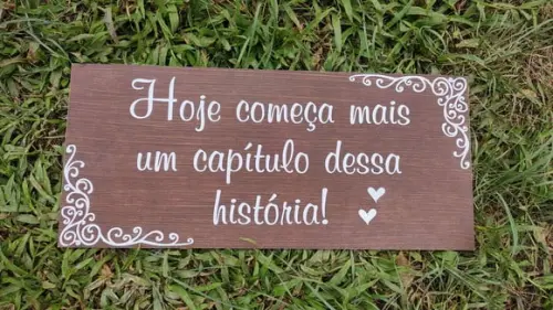 Placa para Casamento Estilo Rústico