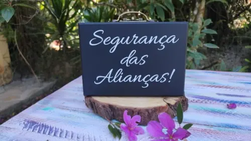 Maleta Pajem Porta Alianças Black Sra. e Sr.