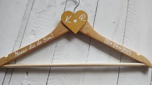 Cabide dos Noivos Personalizado Coração