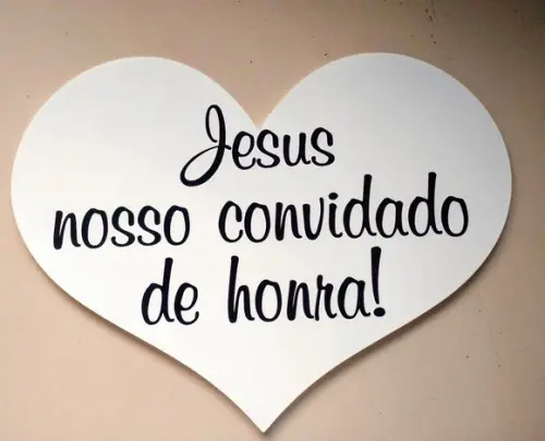 Placa Daminha Pajem Jesus Nosso Convidado de Honra Branca