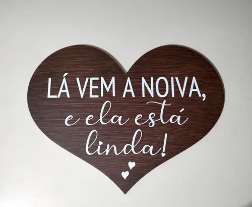 Placa Daminha Pajem Lá Vem a Noiva Rústico