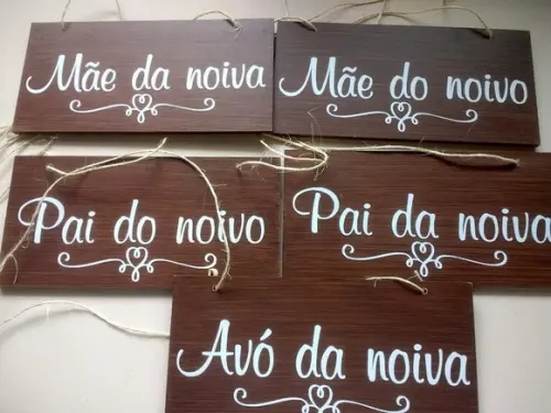 Placa para Cadeira Pais dos Noivos- Padrinhos-madrinhas mdf