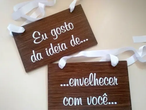 Placa para Cadeira dos Noivos Eu Gosto da Ideia