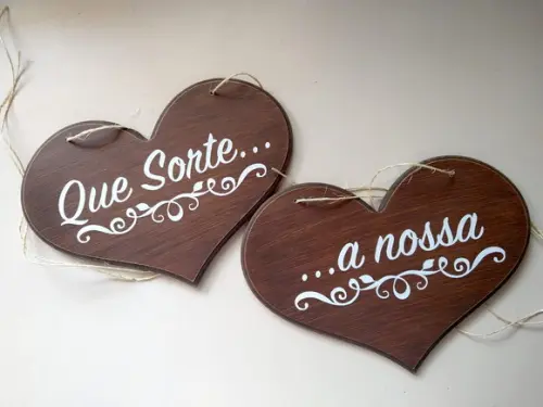 Placa para Cadeira dos Noivos - Que Sorte a Nossa