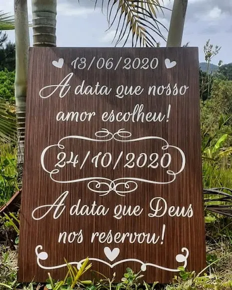 Placa para Casamento a Data Que Deus nos Reservou Grd