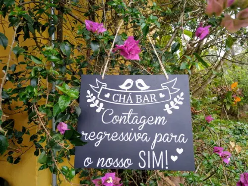 Placa para Chá Bar Contagem Regressiva em mdf