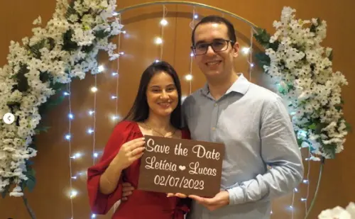 Placa para Save The Date Retangular Estilo Rústico