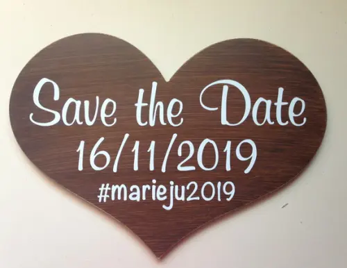 Placa para Save The Date Estilo mdf Rústico