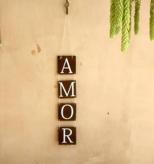 Plaquinhas para Casamento Amor com Cordinha