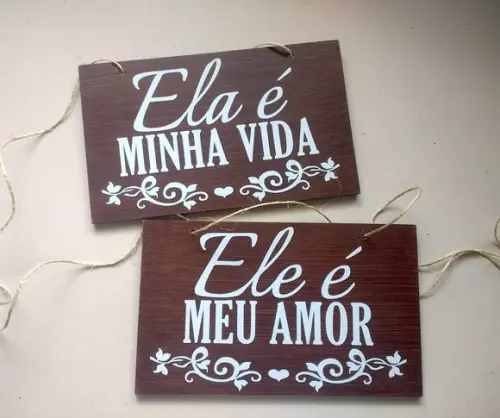 Placa para Cadeira dos Noivos Ele É Meu Amor